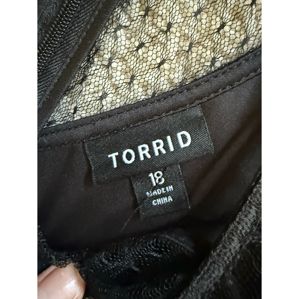 Torrid Black Long Sleeve Mesh & Tulle Dress Size 18 - Picture 4 of 7